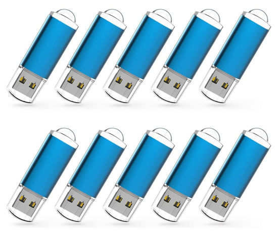 Picture of RAOYI 10 Pack 1GB 1G USB Flash Drive USB 2.0 Memory Stick Bulk Thumb Drive Pen Drive Blue