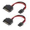 Picture of MEIRIYFA SATA 15-Pin Male to SATA 6-Pin Female Slimline Power Adapter Cable SATA 15 Pin to 6 Pin Power Adapter Cable (2 Pack)