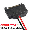 Picture of MEIRIYFA SATA 15-Pin Male to SATA 6-Pin Female Slimline Power Adapter Cable SATA 15 Pin to 6 Pin Power Adapter Cable (2 Pack)