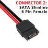 Picture of MEIRIYFA SATA 15-Pin Male to SATA 6-Pin Female Slimline Power Adapter Cable SATA 15 Pin to 6 Pin Power Adapter Cable (2 Pack)