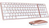 Picture of Wireless Bluetooth Keyboard and Mouse for Mac, Multi-Device Rechargeable Slim Keyboard and Mouse Stainless Steel Full Size, Compatible with MacBook Pro/Air, iPad, iMac - White Rose Gold