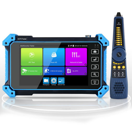 Picture of WANLUTECH IP Camera Tester with PoE, CCTV Camera Tester 4K H.265 CVI TVI AHD Analog Camera Tester 5.4inch Touchscreen Cable Tracer RJ45 Cable TDR Tester RS485 HDMI in VGA in (IPC-5100C Plus)