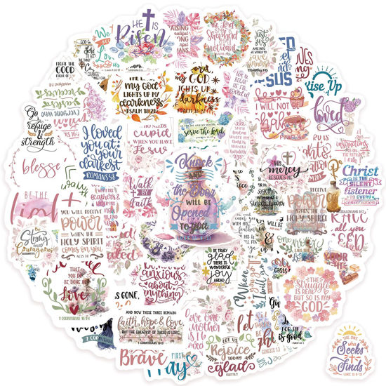 Picture of 300Pcs Inspirational Christian Stickers,SLAPAFLIFE Motivational Stickers for Students and Adults,Christian,and Bible Verse Stickers for Journaling,Inspirational, Motivational & Uplifting Designs