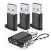 Picture of USB to USB C 3.0 Adapter 4 Pack, Type C to USB A Converter,USB-C Female to USB Male, Compatible for Apple MacBook Pro, Mac Book, iPad, iPhone 16 15 14 13 12 Pro Max Samsung Galaxy S20-S23 More Black