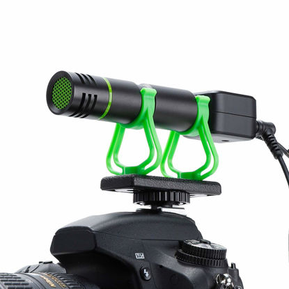 Picture of Universal Camera Shotgun Microphone, Rechargeable Design for Upgrade Audio, with Shock Mount＆Windscreen, Tripod, Headphone Jack, Video Mic for Sony, Nikon, Canon DSLR Camera for Recording, Interview