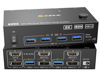 Picture of HDMI + Displayport KVM Switch 2 Monitors 2 Computers 8K@60Hz 4K@144Hz, Camgeet Dual Monitor KVM Switch with 4 USB 3.0 Port for Keyboard Mouse Printer,Wired Remote,Power Adapter and USB Cables Included