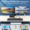 Picture of HDMI + Displayport KVM Switch 2 Monitors 2 Computers 8K@60Hz 4K@144Hz, Camgeet Dual Monitor KVM Switch with 4 USB 3.0 Port for Keyboard Mouse Printer,Wired Remote,Power Adapter and USB Cables Included