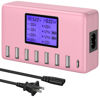 Picture of USB Charger, slitinto 60W 12A 8-Port USB Charging Station Multi Port USB Hub Charger Compact Size LCD Display Compatible with iPhone iPad Samsung Kindle Tablet Bluetooth Earbuds and More