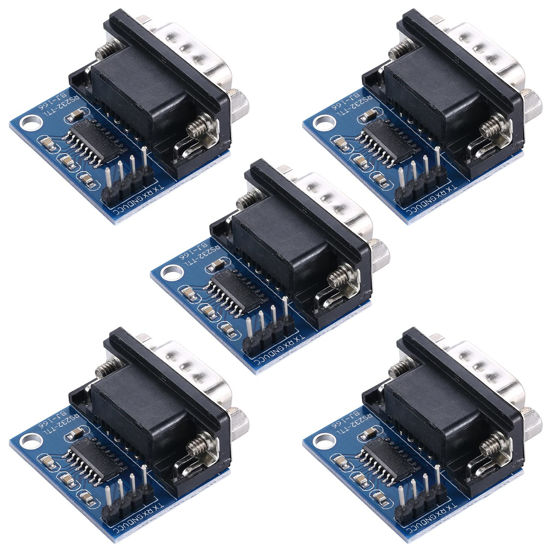 Picture of ANMBEST 5PCS MAX3232 3.3V to 5V DB9 Male RS232 Serial Prot to TTL Converter Module Root Connector for Arduino Raspberry Pi and Microcontrollers