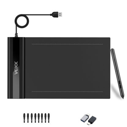 Picture of Graphics Drawing Tablet VEIKK S640 6x4 Inch Portable OSU Tablet with 8192 Levels Battery-free Stylus Pen for Digital Art&Animation,compatible with PC/Mac/Linux/Windows