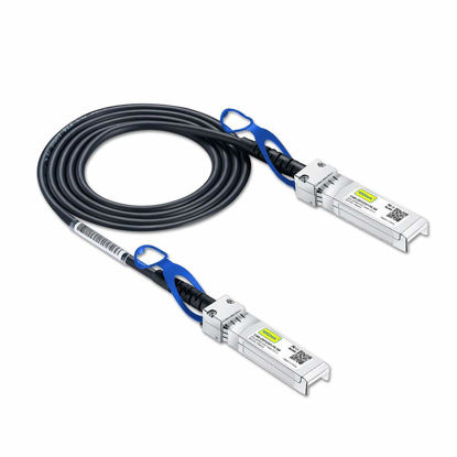 Picture of 10Gtek 25G SFP28 SFP+ DAC Cable - 25GBASE-CR SFP28 to SFP28 Passive Direct Attach Copper Twinax Cable for Cisco SFP-H25GB-CU0.3M, Ubiquiti UC-DAC-SFP28, Arista, Supermicro and More, 0.3-Meter(1ft)