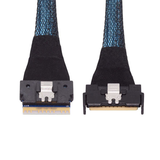Picture of chenyang PCI-E 5.0 Mini Cool Edge IO MCIO 74Pin to SFF-8654 8i 74Pin Slimline SAS 4.0 24 Gbps Extension Cable 50cm