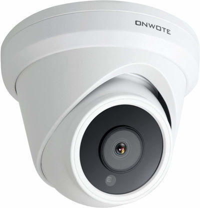Picture of ONWOTE 4K 8MP UltraHD PoE IP Security Camera Turret, AI Human Vehicle Detection, 3840x2160 8 Megapixels, 128° Field of View, Video Audio, Indoor Outdoor, 100ft IR, Add-on Camera to PoE NVR System