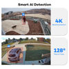 Picture of ONWOTE 4K 8MP UltraHD PoE IP Security Camera Turret, AI Human Vehicle Detection, 3840x2160 8 Megapixels, 128° Field of View, Video Audio, Indoor Outdoor, 100ft IR, Add-on Camera to PoE NVR System