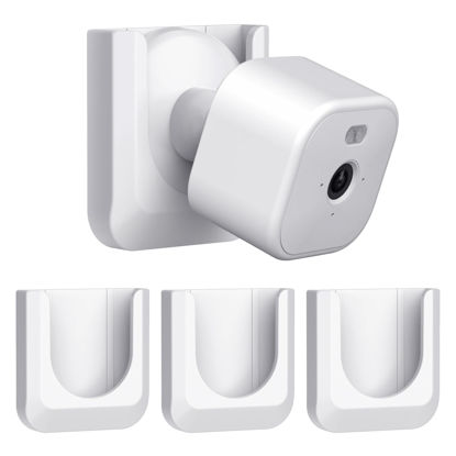 Picture of Blink Mini 2 No Drill Wall Mount Bracket for Blink Mini 2/Blink Outdoor 4/Blink Indoor Camera,No Screw Adhesive Blink Camera Mount for Blink Indoor Outdoor Camera 3Pack (Camera Not Included),White