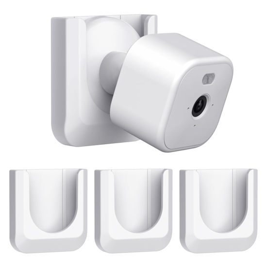 Picture of Blink Mini 2 No Drill Wall Mount Bracket for Blink Mini 2/Blink Outdoor 4/Blink Indoor Camera,No Screw Adhesive Blink Camera Mount for Blink Indoor Outdoor Camera 3Pack (Camera Not Included),White