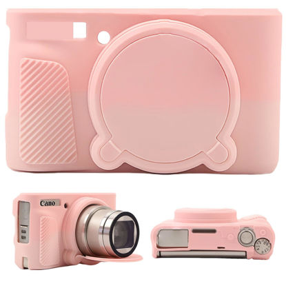 Picture of SZHSYJY Camera Case for Canon PowerShot SX740/ SX730 Digital Camera,Soft Silicone Protective Bag Removable Lens Cover,Anti-Scratch Slim Fit Lightweight Protective Case. (Smoked Pink)
