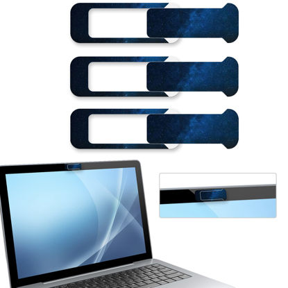 Picture of Webcam Cover, 3 Pieces, Laptop Camera Cover, Privacy Shielding Capacity is Twice as Big as The Traditional, Suitable for Computer Mobile Phones, laptops, Tablets and so on (The Starry Sky)