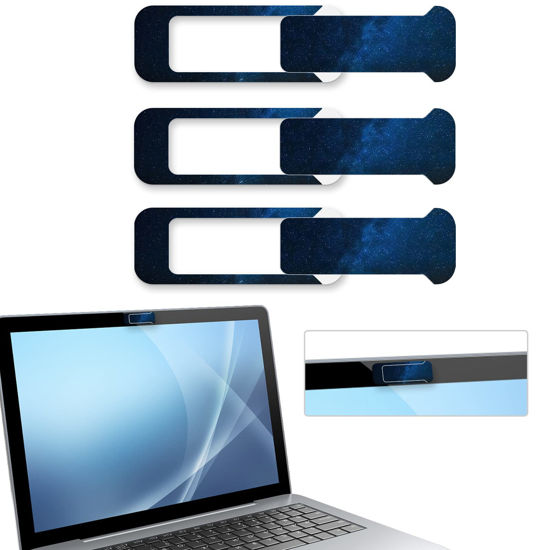 Picture of Webcam Cover, 3 Pieces, Laptop Camera Cover, Privacy Shielding Capacity is Twice as Big as The Traditional, Suitable for Computer Mobile Phones, laptops, Tablets and so on (The Starry Sky)