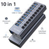Picture of ACASIS Powered USB Hub,10 Ports USB 3.1 Hub with 10Gbps Data Speed, Individual On/Off Switches, 12V4A 48W Power Adapter, USB Hub 3.1 Powered for MacBook, Mac Pro/Mini, Surface Pro Laptop/PC