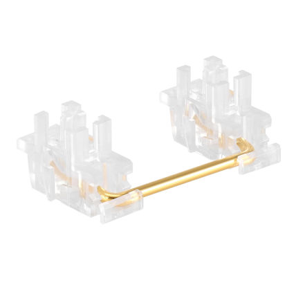 Picture of ZugGear DUROCK Transparent Clear Plate Mount Stabilizer with Gold-Plated Wires Compatible with Cherry MX Plate Stabilizers (DUROCK Clear Plate Stabs 80% Kit)