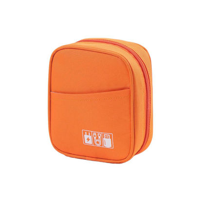 Picture of E-Tree Storage Pouch for Small Electronics and Accessories,Tech Bag,Electronic Organizer Case Compatible with MacBook Laptop Charger,Mouse,Cables,Hub,Power Bank,Earphone,Toiletries Cosmetics (Orange)