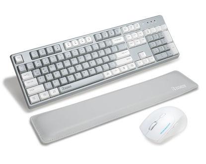 Picture of RECCAZR Wireless Keyboard and Mouse Combo with Wrist Rest, 2.4G Full-Sized Keyboard and Mouse Cordless, 3 DPI Adjustable Silent Mouse, Dual-System Keyboard for Computer/Laptop/Windows/Mac