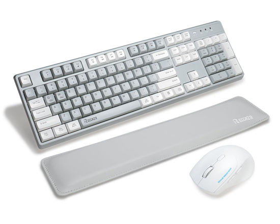 Picture of RECCAZR Wireless Keyboard and Mouse Combo with Wrist Rest, 2.4G Full-Sized Keyboard and Mouse Cordless, 3 DPI Adjustable Silent Mouse, Dual-System Keyboard for Computer/Laptop/Windows/Mac