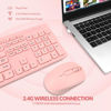 Picture of Wireless Keyboard and Mouse Combo - Rii Standard Office PC Keyboard and Optical Wireless Mice (Pink)