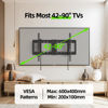 Picture of USX Mount Advanced Tilt TV Wall Mount for Most 42-90 inch TVs with 7.18” Arm Extension, TV Mount with Quick Lock Design, Wall Mount TV Bracket Up to 24'' Studs, VESA 600 x 400mm and 120lbs