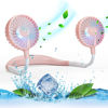 Picture of VAGAU Portable Cooling Neck Fan, Rechargeable USB Personal Neck Fan with Colorful LED lights, 360° Rotation, Wearable Neck Fan Air Conditioner for Office Travel Sport, 3 Adjustable Speeds（Pink）