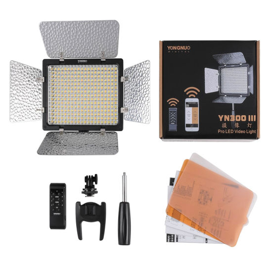 Picture of YONGNUO YN300 III YN-300 III LED Video Light Panel Adjustable Color Temperature Bi Color 3200K-5600K Black