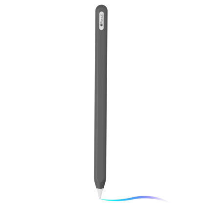 Picture of Ultra Thin Silicone Skin Cover Compatible with Apple Pencil 2nd Gen, Protective Silicone Case for iPad Pro 11 12.9 inch 2018 Pencil Case Shockproof Soft Silicone Sleeve(Dark Grey)