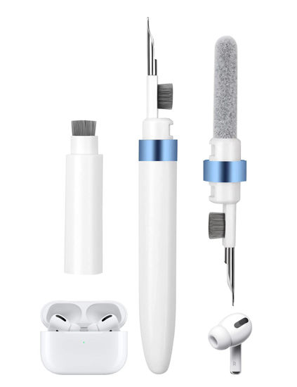 Picture of AHERO 4 in 1 Cleaner Kit for AirPods, Cleaning Pen for Earphones, Cleaning Tool for Charging Case and Headphones (Blue)