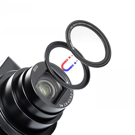 Picture of Kase Wolverine Magnetic MCUV UV Protection Lens Filter with Adapter Ring for Sony ZV-1 ZV1 / RX100 VII VI V III II/for Canon G7 X Mark II, Optical Glass HD Multi Coated, Compact Camera Accessories
