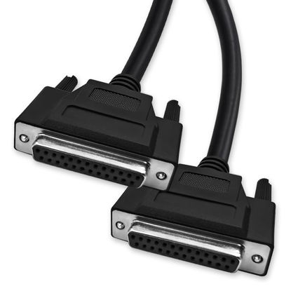 Picture of XANHAM DB25 25 Pin 3.3 Feet(1 Meter) Two Row Straight Through Serial Cable, Double Shielded(Metal Braiding&AL-foil), Female to Female, Black, SC920S07FF
