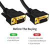 Picture of XANHAM 16 Feet(5 Meter) DB9 Straight Through 9 Pin RS232 Serial Extension Cable Double Shielded, Metal Braided&AL-foil, Female to Male, Black, SC902S10FM