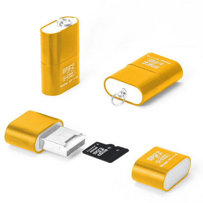 Picture of [3 Pack] Micro SD Card Reader for Android,Micro SD Card to USB Adapter, TF Card Reader with Mini Size for Camera Memory Card Reader, Wansurs Card Reader for PC Laptop (Golden)