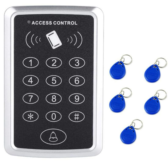 Picture of BSTUOKEY Door Access Control Keypad, Stand-Alone Password RFID Reader+5PCS Keyfob Keychain for Entry Home Security Access Controller