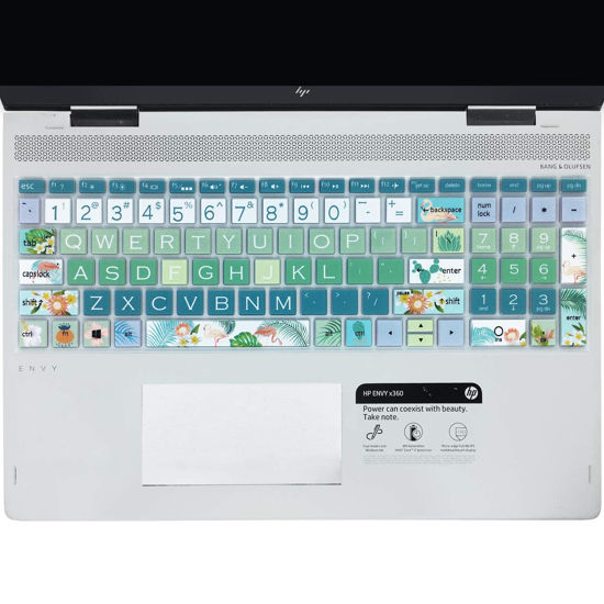 Picture of SANFORIN Keyboard Cover for HP Envy x360 15m-bp/bq /2020 2019 HP Pavilion 15/ HP Pavilion x360 15.6” Series/HP Envy 17 17.3" Series/HP Laptop 15t 17t 17-ca0011nr 17-by0040nr, Flamingo