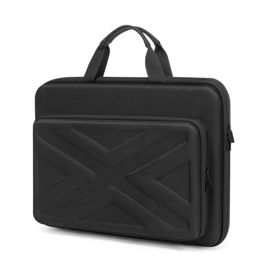 Picture of MOSISO Hard Shell Laptop Sleeve Compatible with MacBook Pro 16 inch 2024-2019 M4 M3 M2 M1/Pro Retina 15 A1398,15-15.6 inch Notebook Computer,Laptop Case with Front Pocket&Belt for Men Women, Black