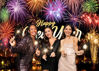Picture of CYLYH 8X6FT Happy New Year Backdrop New Year's Eve Night City Fireworks Show Backdrop 2025 New Year Party Banner New Year Party Decorations Backdropr D884