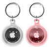 Picture of Foweroty IPX8 Waterproof Airtag Holder, 2 Pack Apple Airtags with Keychain, Air Tag Case for Luggage, Dog Collar, Keys, Anti-Scratch Full Body Protective Air Tags Holder,Clear/Pink