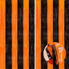Picture of Orange Black Tinsel Foil Fringe Curtains, 2 Pack 3.3x8.3 Feet Party Streamer for Birthday Party Decorations, Halloween Decor, Foil Curtain Backdrop for Bachelorette Party