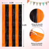 Picture of Orange Black Tinsel Foil Fringe Curtains, 2 Pack 3.3x8.3 Feet Party Streamer for Birthday Party Decorations, Halloween Decor, Foil Curtain Backdrop for Bachelorette Party