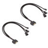 Picture of YSIUENG 2 Pack of 15-Pin SATA to 3 PC Fan Power Adapter Cable, 12V PC Case Fan Power Adapter Cable, 3-Pin or 4-Pin (PWM Connector) to 15 Pin SATA Computer Cooler Cooling Fan Splitter Y Power Cable