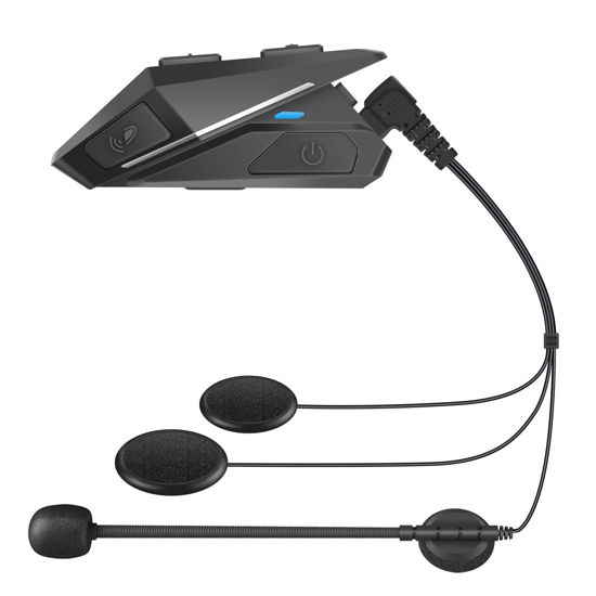 Picture of VR-robot Motorcycle Bluetooth Helmet Headset, Helmet Headphones Waterproof Outdoor Headset for Motorcycle Handsfree Stereo GPS Music Universal Helmet Intercom System(Without intercom Function)