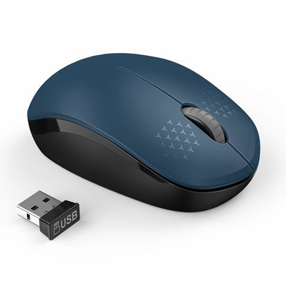 Picture of seenda Wireless Mouse, 2.4G Noiseless Mouse with USB Receiver Portable Computer Mice for PC, Tablet, Laptop, Notebook - Blue & Black