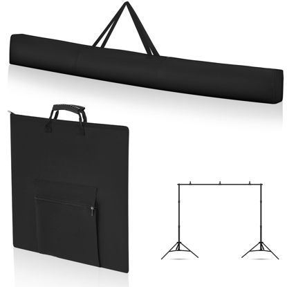 Picture of Vincreem 8 ft Pipe and Drape Bag Set Portable Backdrop Kit Carry Bag Upright Bag Crossbar Bag Pole Bag for Backdrop Pipe and Drape Stand Metal Backdrop Stand and Base Kits