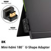 Picture of Duttek 180 Degree Mini HDMI Adapter 8K, U Shape Up Angle Mini HDMI Male to Mini HDMI Female Adapter Support 8K@60Hz Video4K@144Hz for Camera, Camcorder (2 Pack)